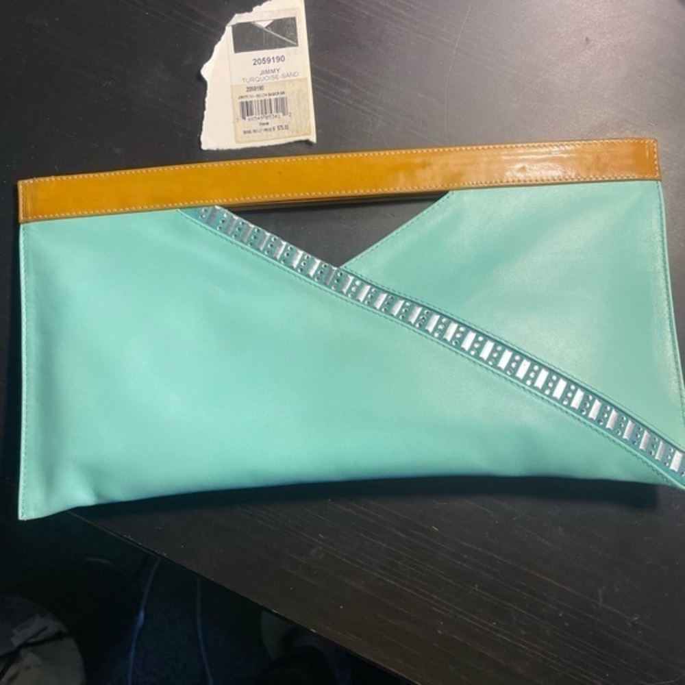 NEW Daniel Swarovski Crystal embellished calf skin leather clutch